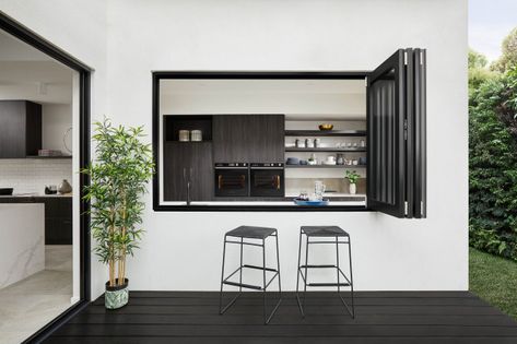 Luxe 296 - Contemporary - Deck - Geelong - by ArdenHomes | Houzz Patio Bbq Area, Alfresco Designs, Henley Homes, Indoor Outdoor Bar, Indoor Outdoor Kitchen, Alfresco Area, The Design Files, Outdoor Kitchen Design, Kitchen Window