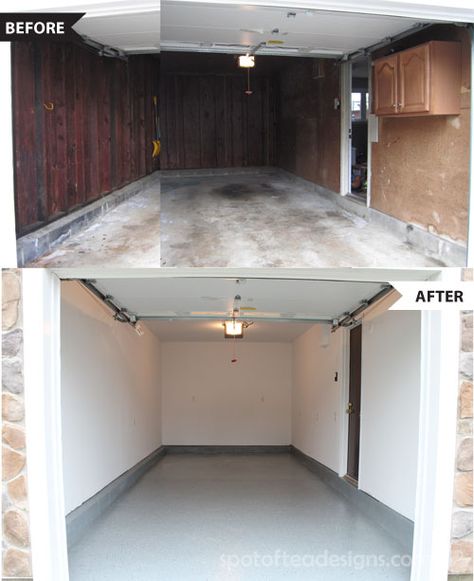 Garage Boden, Garage Floor Paint, Garage Renovation, Cool Garages, Garage Door Makeover, Small Garage, Garage Remodel, Garage Door Design, Garage Work Bench