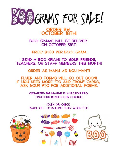 Halloween Boograms, Food Sales Ideas, Boo Grams Fundraiser Ideas, Halloween School Fundraising Ideas, Student Council Halloween Ideas, Pto Halloween Fundraiser, Student Council Ideas High School Fundraisers, Halloween Grams Fundraiser, Fundraising Ideas College Clubs