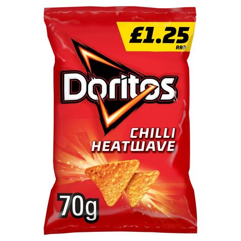 Doritos Chilli Heatwave Tortilla Chips Crisps £1.25 RRP PMP 70g | Bestway Wholesale Sweet Hampers, Sweet Jars, Retro Sweets, Flavored Sugar, Spicy Snacks, Flavor Enhancers, Corn Chips, Bulgogi, Grilled Steak