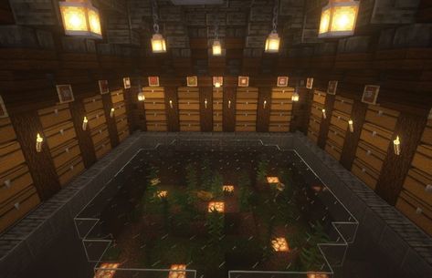 Minecraft Underground Storage Room, Magazyn W Minecraft Ideas, Minecraft Smelting Room Ideas, Minecraft Underground Storage, Chest Room Minecraft, Minecraft Storage Room Ideas, Minecraft Storage Room, Minecraft Storage, Minecraft Underground