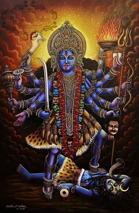 Kali Amman Images, Mahakali Painting, Maa Kali Painting, Kali Tattoo, Maa Kali Images, Goddess Kali Images, Kali Hindu, Indian Goddess Kali, Durga Kali