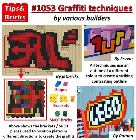 Lego Graffiti, Graffiti Techniques, Lego Techniques, Awesome Lego, Lego Room, Graffiti Designs, Lego Stuff, Lego Models, Building Techniques