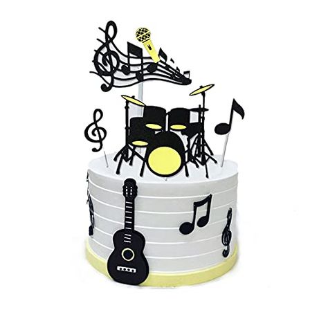 Music Note Cupcakes, Music Note Cake, Bolo Musical, Flag Cake Topper, Music Cake, Guitar Cake, Flag Cake, Balloon Cake, Happy Birthday Cake Topper