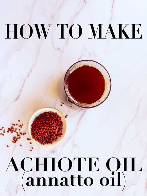 Achiote Oil (annatto oil) is a staple coloring agent in the Hispanic-Caribbean diet. Make your own at home with this easy recipe. #achioteoil #annattooil #aceitedeachiote #annattoseeds #achiote #condiments #aceite #cookingoil #coloringoil #naturalfoodcoloring #aceiteparacocinar #PuertoRican #cocinapuertorriqueña #puertorriqueña #PuertoRicancooking #Hispanicrecipes #recetas #cooking #rice #alcapurria #pasteles #masadepasteles #pastelesPuertorriqueños #navidades #Thanksgiving #Christmas via @edibl Caribbean Diet, Achiote Oil Recipe, Achiote Oil, Latin Dishes, Island Cake, Puerto Rican Cuisine, Puerto Rican Dishes, Latin Recipes, Cooking Rice