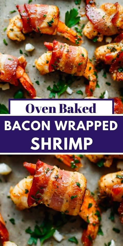 Bacon Shrimp Recipes, Bacon Wrapped Shrimp Appetizers, Shrimp Wrapped In Bacon, Easy Bacon Wrapped Shrimp, Bacon Wrap Shrimp Recipes, Shrimp Appetizer Recipes, Wrapped Shrimp, Shrimp Appetizer, Potatoes And Veggies