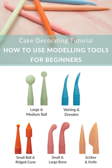 FREE VIDEO TUTORIAL: Learn How to Use Your 5-Piece Sugarcraft or Cake Tools! 🌈 Discover how to use each end for precise detailing, shaping, and manipulating fondant. Whether you're creating sugar-wired flowers, fondant or clay figures. Learning how to use your cake tools is crucial. No more guesswork! just fun, easy cake decorating like a pro!

Check out our cake decorating tutorial to create fondant decorations like a pro: Fondant Tips And Tricks, Flowers Fondant, Using Fondant, Professional Cake Decorating, Fondant Tips, Fondant Figures Tutorial, Making Fondant, Cake Decorating For Beginners, Cake Tools