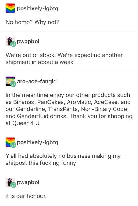 Queer Jokes, Funny Gay Humor, Funny Gay Memes, Queer Humor, Queer Rainbow, Lgbtq Stuff, Pride Stuff, Lgbt Humor, Lgbt Memes