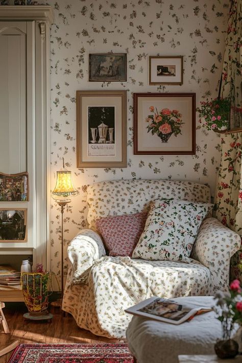 Embrace cottagecore decor in small spaces with soft colors and vintage charm. #Cottagecore #SmallSpaces #CozyLiving Cottagecore Aesthetic House Interior, Cottage Style Apartment, Soft Cottage Core Aesthetic, Apartment Cottagecore, Cottagecore Apartment Decor, Cottagecore Rooms, Cottagecore Aesthetic House, Cottagecore Apartment, Cottage Core Interior