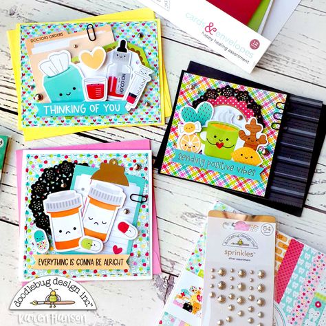 Doodlebug Design Inc Blog: HAPPY HEALING GET WELL CARDS | with Karen Get Well Cards Handmade, Dog Cards Handmade, Doodlebug Cards, Jaded Blossom, Wish You Well, Snow Much Fun, Doodlebug Design, Rainbow Gift, Dog Cards