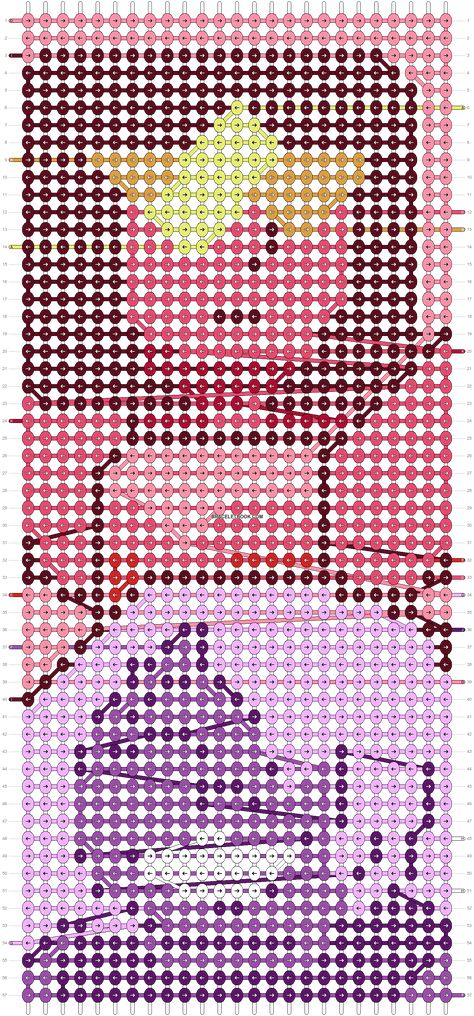 Alpha pattern #154315 | BraceletBook Steven Universe Alpha Pattern, Su Garnet, Characters Cartoon, Garnet Bracelet, Amethyst Gem, Alpha Pattern, Alpha Patterns, Friendship Bracelet Patterns, Bracelet Patterns