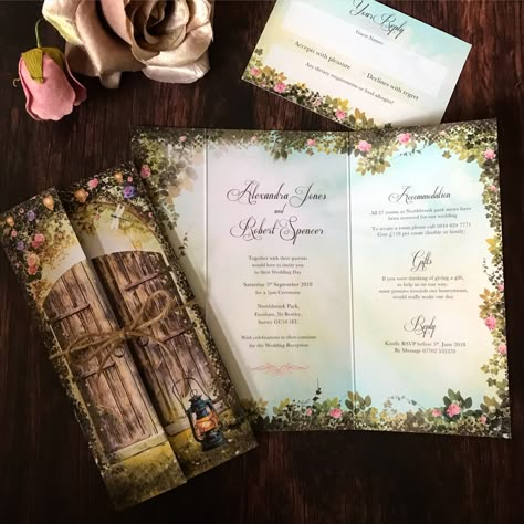 Cottagecore Invitation Card, Enchanted Invitations Fairy Tales, Wedding Invitation Fairytale, Wedding Invitations Cottagecore, Invitation Card Design Debut, Enchanted Forest Theme Quinceanera Invitations, Debut Invitation Card, Debut Invitation Ideas, Enchanted Invitation