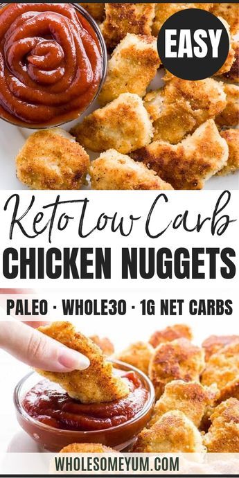 Low Carb Chicken Nuggets, Chicken Nuggets Recipe, Chicken Nugget Recipes, Low Carb Low Fat Recipes, Nuggets Recipe, Paleo Low Carb, Low Carb Low Sugar, Low Carb Appetizers, Low Carb Dinner Recipes