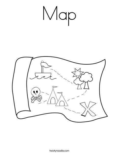 Map Coloring Page - Tracing - Twisty Noodle Tracing Font, Toy Story Coloring Pages, Pirate Pictures, Pirate Treasure Maps, Coloring Worksheet, Toddler Class, Map Pictures, Coloring Pages For Boys, Pirate Treasure