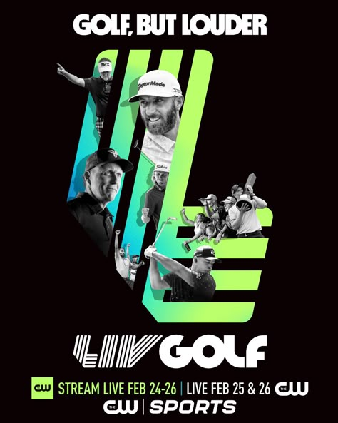 LIV Golf - 2023 Golf Poster Design, Golf Graphic Design, 2025 Theme, Golf Logos, Virtual Golf, Clubhouse Design, Liv Golf, Sports Portraits, Sports Design Ideas