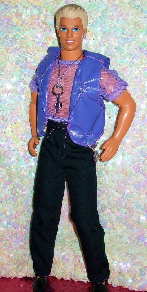 Barbie And Ken Costume, Ken Barbie Doll, Dapper Suits, Purple Vests, Male Doll, Barbie Party, Ken Doll, Barbie Movies, Barbie Collection