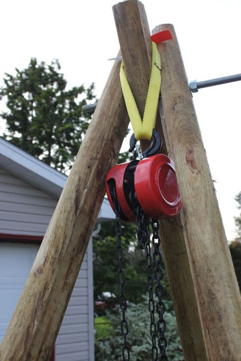 Tree Puller, Removing Tree Stumps, Simple Jack, Officine In Garage, Building A Stone Wall, Landscape Timbers, Block And Tackle, Serra Circular, Well Drilling