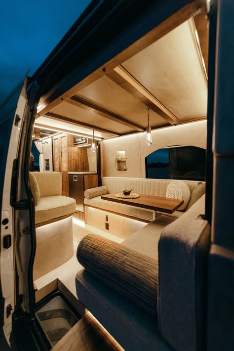 DIY Novices Create $226K Campervan Marvel: Bed Descends From Ceiling, Toilet Slides from Bathroom to Garage - Living in a shoebox Converted Vans, Kombi Motorhome, Tiny House Luxury, Kombi Home, Sprinter Van Conversion, Campervan Life, Build A Camper Van, Van Life Diy, Build A Camper