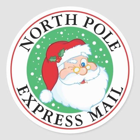 Santa Clause Pictures, Santa Tags, Santa Workshop, Christmas North Pole, Easy Christmas Drawings, Santa Stamp, Message From Santa, Santa Mail, Santa North Pole