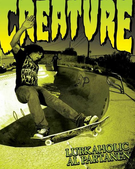 90s Skate Posters, Skateboard Tattoo, Creature Skateboards, 90s Skate, Skateboard Aesthetic, Skate And Destroy, Skate Photos, Room Redesign, Skateboard Art