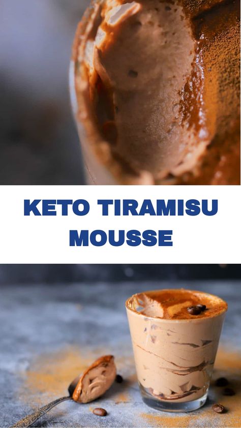 A creamy, elegant and rich layered keto tiramisu mousse lightly sweetened and made with espresso, mascarpone cheese and cocoa powder. Espresso Mascarpone, Sugar Free Dessert Recipes, Keto Tiramisu, Low Carb Chocolate Mousse, Gluten Free Tiramisu, Tiramisu Mousse, Sugar Free Pie, Keto Chocolate Mousse, Mini Cheesecake Recipes