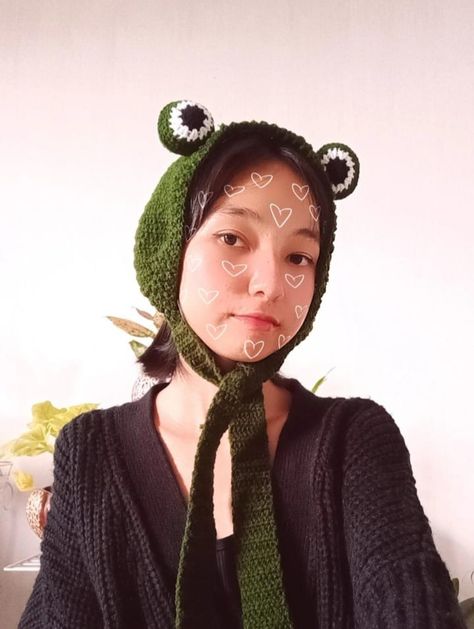 ( ˘ ³˘)❤ crochet winter product's Star Earmuffs Crochet, Crochet Frog Earmuffs, Frog Earmuffs Crochet Pattern, Crochet Frog, Crochet Winter, Earmuffs, Winter Hats, Hats, Crochet