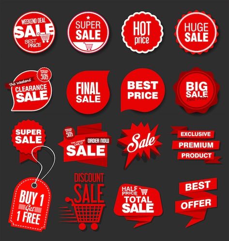 Modern sale banners and labels collectio... | Premium Vector #Freepik #vector #background #banner #poster #ribbon Sale Promotion Design, Special Offer Logo, Price Tag Design, Sale Signage, Car Advertising Design, Wedding Engagement Pictures, Pop Stickers, Banner Ads Design, Cool Backgrounds Wallpapers