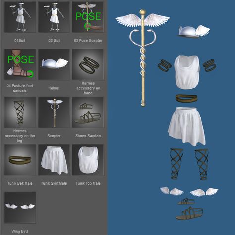 Greek God Hermes, God Hermes, Ancient Greek Gods, Belt Skirt, Natural Eyebrows, Hermes Accessories, Daz Studio, Greek God, Historical Costume