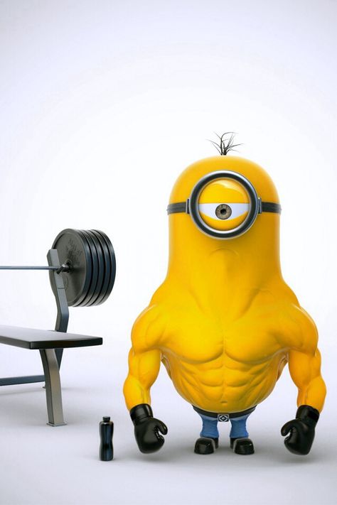 Weight lifter minion Weight Lifter, Gym T Shirt, Physical Education, Despicable Me, So Funny, Minion, Gym, Memes, Funny