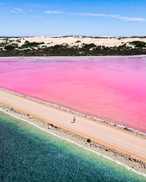 One For the Bucket List: The Best Pink Lakes in Australia Pink Lake Australia, Dramatic Photos, The Bucket List, Pink Lake, Australian Travel, Green Lake, Road Trip Fun, Canada Travel, Beautiful Places To Visit