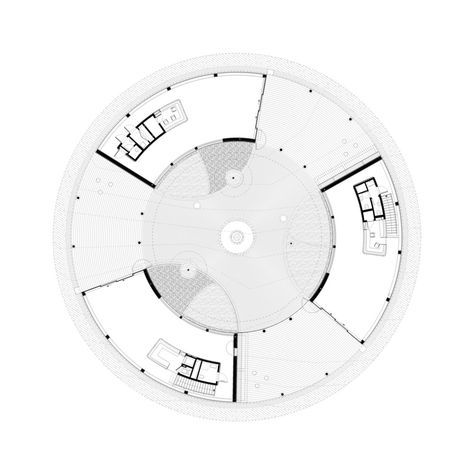 Mushroom Building, Circular Buildings, Round Building, Concept Models Architecture, Architectural Floor Plans, Concept Diagram, Plan Drawing, Building Plan, Structure Architecture