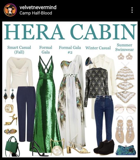 Outfits for the worshippers of Hera. Hera Inspired Outfits, Hera Cosplay, Daughter Of Hera Aesthetic, Cabin 2 Hera Aesthetic, Hera Aesthetic, Summer Smart Casual, Casual Swimwear, Cabin Outfit, Steampunk Heart