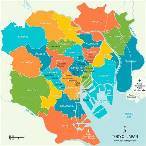 map of Tokyo Tokyo Accommodation, Map Of Tokyo, Tokyo Neighborhoods, Tokyo Map, Tokyo Guide, Yoyogi Park, Japan Map, Tokyo Shopping, Tokyo Bay