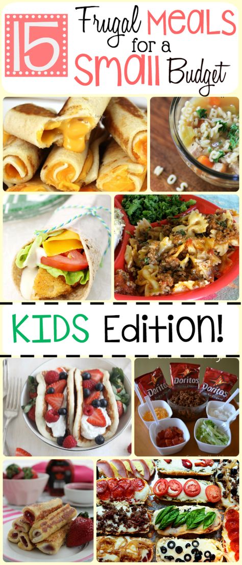 15 Frugal meals for kids. GREAT for picky eaters. Even greater for your wallet! Meals For Kids, Meals Cheap, Cheap Meal Plans, Meals Chicken, Meals Breakfast, Meals Dinner, Budget Meal Planning, Large Families, Cheap Dinners