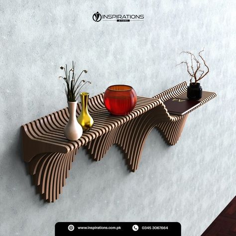 Transform your space with our Parametric Style Floating Shelf! Elevate your decor with precision-cut, Pakistani-made craftsmanship. Swipe to discover more, and don't forget to follow us for more unique designs! 🇵🇰 #PakistaniCraftsmanship #HomeDecor #ParametricDesign #interiordesign #modernism #designcollection #artcollector #livingwithart #artanddesign #brazilianmodernism #midcenturyfurniture #pierrejeanneret #artcollectors #interiorarchitecture #homedecor #architecturephotography #decor #... Parametric Wall, Routeur Cnc, Woodworking Basics, Cnc Design, Shelving Units, Estantes Flotantes, Beginner Woodworking Projects, Wood Working For Beginners, Shelf Design