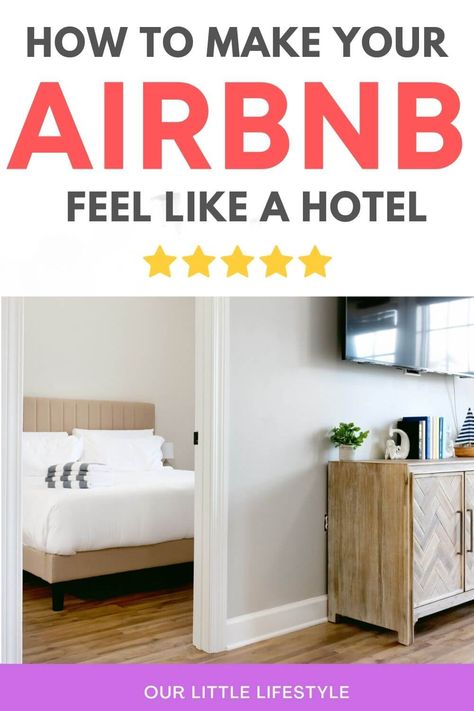 Easy Ways To Make Your Airbnb Feel Like A Hotel | Our Little Lifestyle Florida Airbnb Decor, Airbnb Guest Rooms, Decorate Airbnb, Boutique Motel, Airbnb Host Tips, Airbnb Interior, Airbnb Tips, Airbnb Hosting, Hotel Hacks