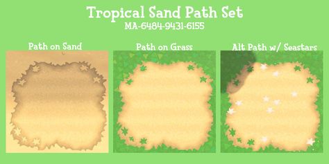 animal crossing qr closet : keanaleikrossing: I’ve been noticeably absent the... Animal Crossing Design Codes, Acnh Beach, Animal Crossing Design, Beach Path, Sea Stars, Island Theme, Path Design, Animal Crossing Wild World, Qr Codes Animal Crossing