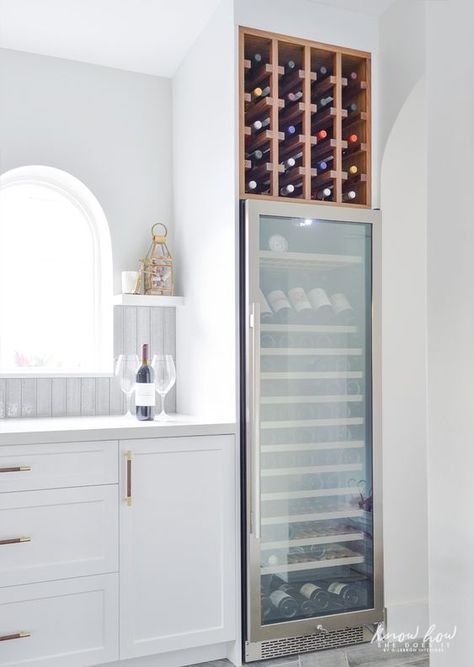 A Designated Area For Wine Side View Wine Refrigerator Cabinet, Tall Wine Fridge, Wine Fridge Cabinet, Wine Cabinet Design, Built In Wine Refrigerator, Diy Built In, Built In Wine Cooler, Pantry Wall, Fruit Wine