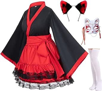 Elibelle Japanese anime red and white kimono fox cosplay costume with socks Red And White Kimono, White Kimono Dress, Kimono And Dress, Fox Cosplay, Anime Uniform, Dress Websites, Fox Costume, Kitsune Fox, Traditional Japanese Kimono