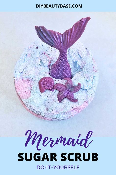 🧜‍♀️ Mermaid Sugar Scrub Recipe [Foaming + Easy To Make] - DIY Beauty Base Whipped Soap Diy, Coffee Scrub Recipe, Scrub Recipe Diy, Salt Scrub Recipe, Diy Body Scrub Recipes, Coffee Scrub Diy, Diy Face Scrub, Diy Mermaid, Foaming Sugar Scrub