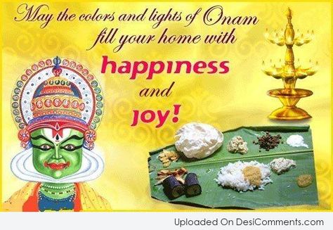 Picture: Onam Fill Your Home With Happiness And Joy Onam Wishes Quotes, Onam Wishes In English, Onam Wishes Images, Onam Songs, Onam Pictures, Happy Onam Images, Onam Images, Happy Onam Wishes, Onam Greetings