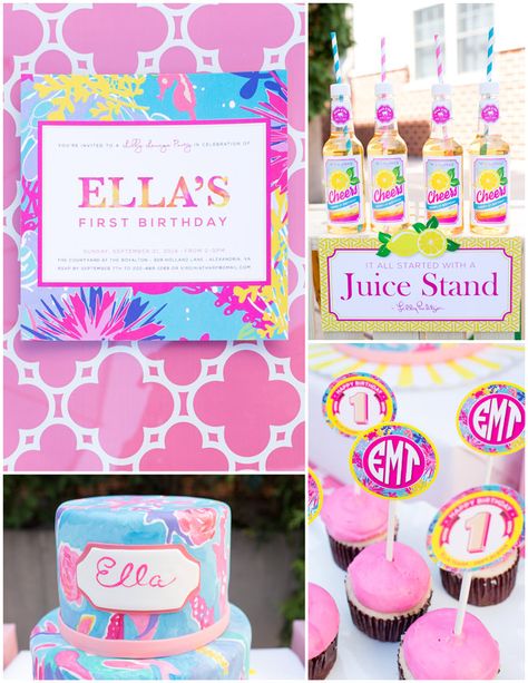 Best Lilly Pulitzer Party Ideas Lilly Pulitzer Party Decorations, Birthday Cake 18th Girl, Lilly Pulitzer Party, Lilly Party, Lilly Pulitzer Inspired, Birthday Brunch, Flamingo Party, Girl Birthday Party, Childrens Party