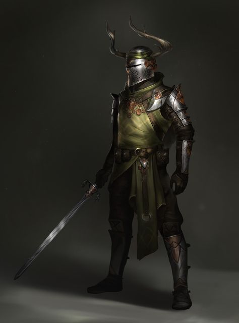 ArtStation - Knight009 Medieval Knights, Green Knight, Fantasy Sci Fi, Paintings And Drawings, 다크 판�타지, Knight Art, Knight Armor, Dungeons And Dragons Characters, Dnd Art