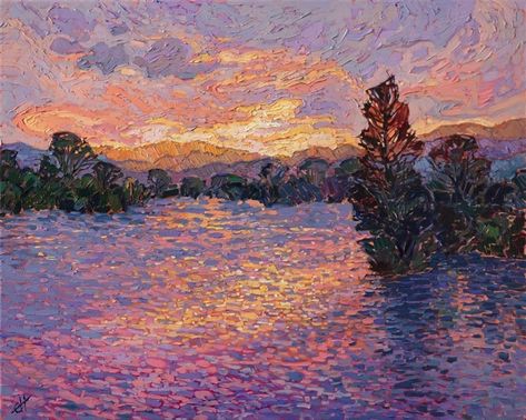 Erin Hanson Impressionist Paintings Landscape, Post Impressionism Art, American Impressionism, Erin Hanson, Contemporary Impressionism, Modern Impressionism, Dappled Light, Impressionism Painting, Impressionism Art