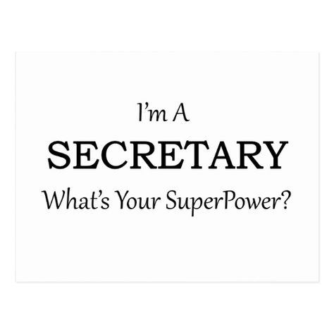 SECRETARY POSTCARD Super Powers, Hands On, Home Decor Decals, Quotes