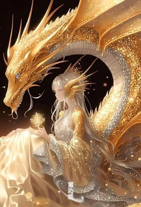 Anime Set, Dragon Artwork Fantasy, Bel Art, Golden Dragon, Dragon Pictures, White Dragon, Fantasy Creatures Art, Dragon Artwork, Mythical Creatures Art