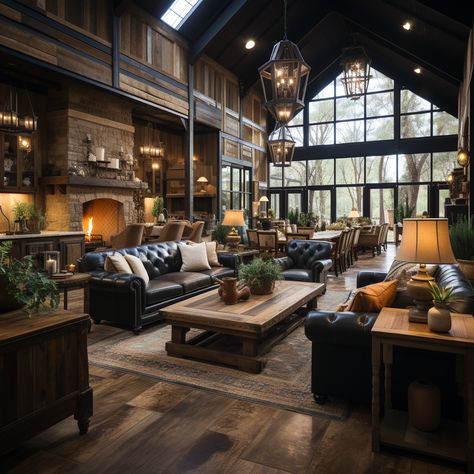 Dream House Aesthetic, Cabin Modern, Mountain Interiors, Tiktok Influencer, House Extension Design, Dark Home, Rustic Home Design, Cabin Living, Hotel Interior Design