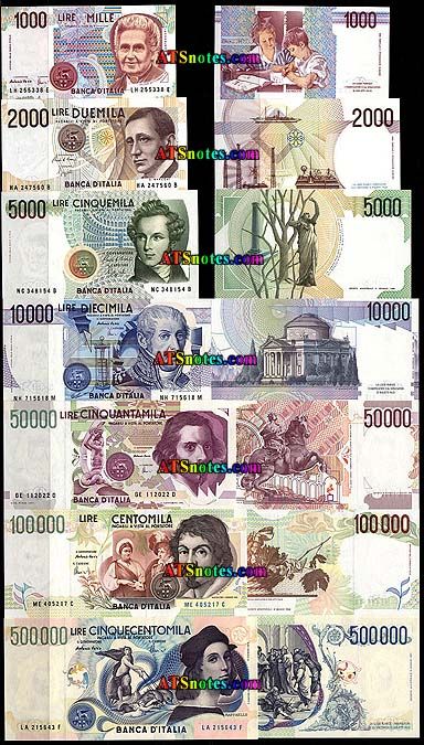 italy currency | Italy banknotes - Italy paper money catalog and Italian currency ... Italian Currency, Italy Money, Banknote Collection, Money Template, Currency Design, Currency Note, Canadian Coins, Money Notes, Money Collection