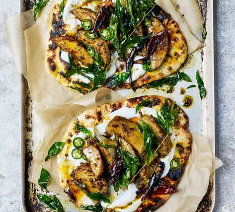 Curry Butter Roasted Celeriac with Yoghurt & Crispy Curry Leaves | MiNDFOOD Celeriac Recipes, Roasted Celery, Roast Celeriac, Celery Recipes, Celery Root, Veggie Dinner, Veggie Delight, Vegan Main Dishes, Bbc Good Food Recipes