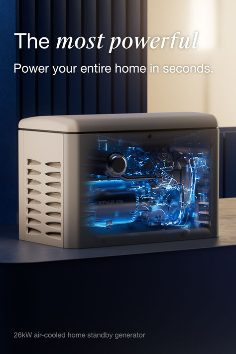 The power you need, when you need it. Power your whole home faster than ever with the new KOHLER 26 kW home generator. Decking Ideas, Whole House Generators, Buck Stove, Pellet Stove Inserts, Wood Pellet Stoves, Safety Kit, Natural Gas Generator, Transfer Switch, Smart Home Appliances